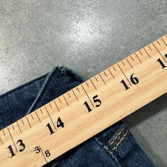 H&M Women's Mid-Rise Straight-Leg Skinny Fit Denim Jeans Blue Dark-Wash Size 28 - Picture 9 of 14